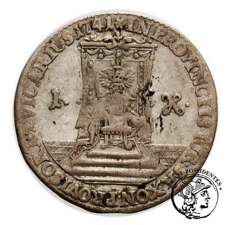 Polska August III Sas grosz 1741 Wikariat st.3-/4