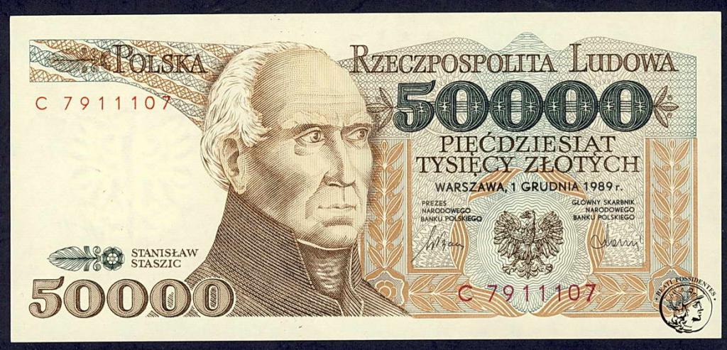 Polska 50 000 złotych 1989 seria C st.1