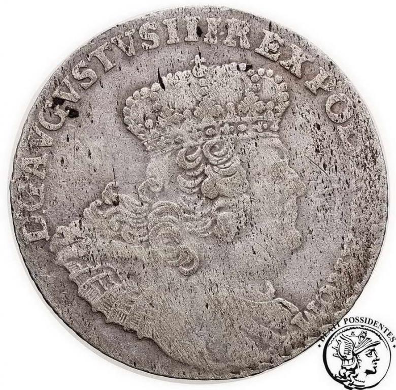 August III Sas dwuzłotówka 1753 Lipsk st. 3-/4