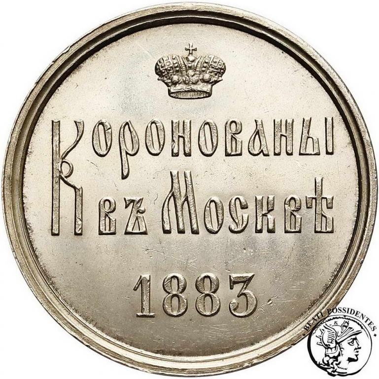 Rosja Aleksander III żeton koronacyjny 1883 st. 1-