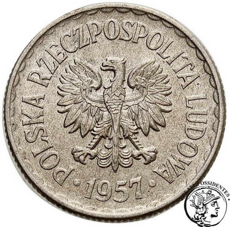 Polska PRL 1 złoty 1957 st.2+