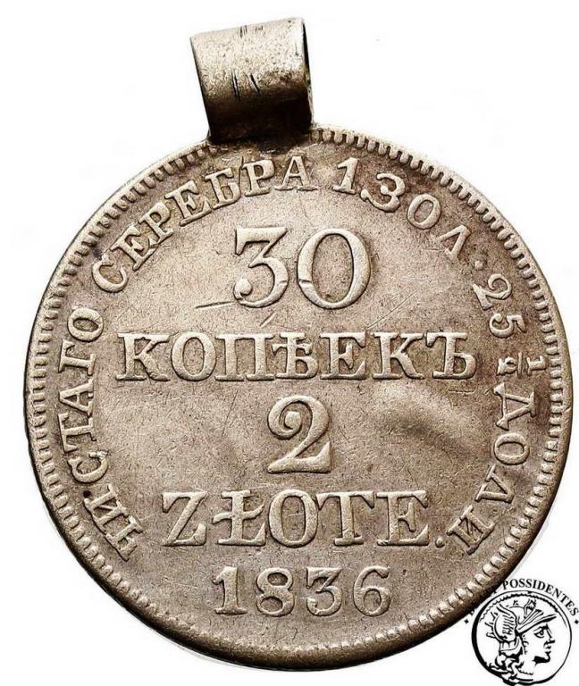 XIX w 2 złote 1836 MW - zawieszka Mikołaj I st. 4