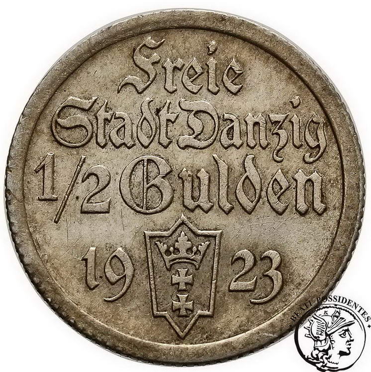Polska Wolne Miasto Gdańsk 1/2 Guldena 1923 st.1-