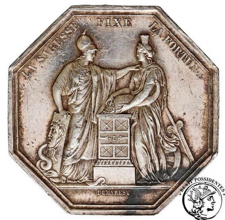 Francja żeton Banque de France An VIII (1800) st.3