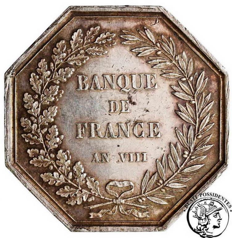 Francja żeton Banque de France An VIII (1800) st.3