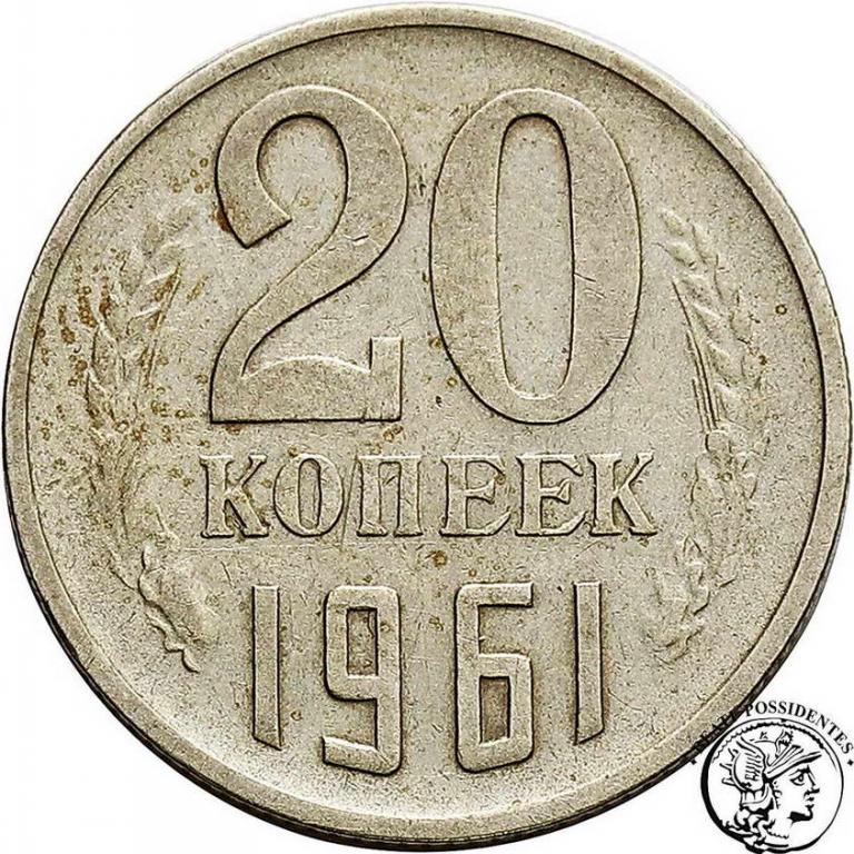 Rosja 20 kopiejek 1961 (stempel 3 kopiejek) st.3