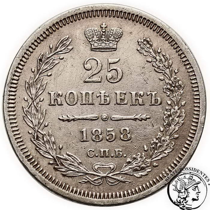 Rosja Alexander II 25 kopiejek 1858 st.3