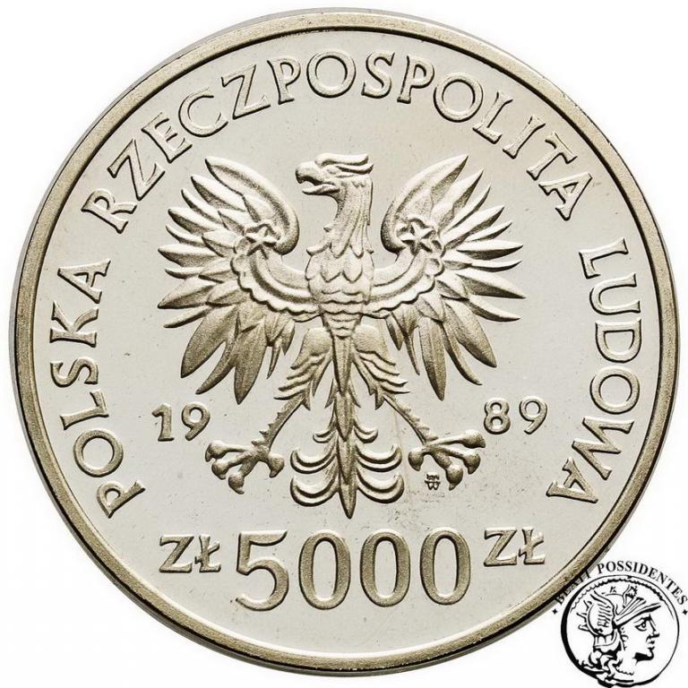 Polska PRL 5000 złotych 1989 Jagiełło pop. st.L
