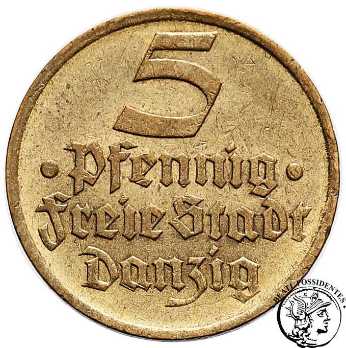 Polska Wolne Miasto Gdańsk 5 fenigów 1932 st.2+