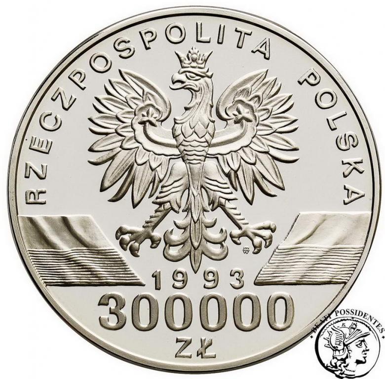 Polska III RP 300 000 złotych 1993 Jaskółki st.L