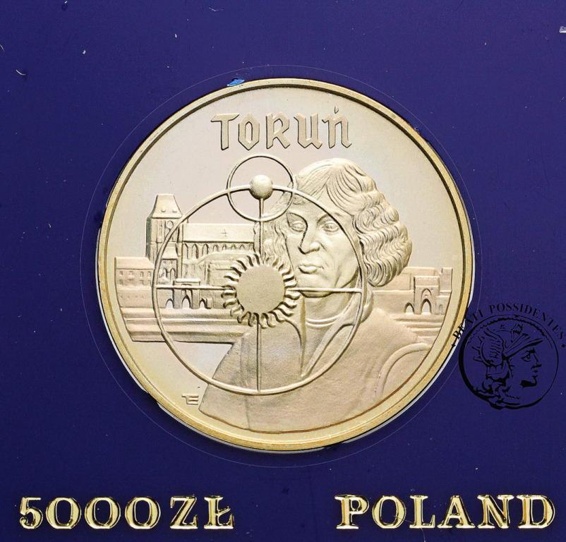 Polska PRL 5000 złotych 1989 Toruń Kopernik st. L