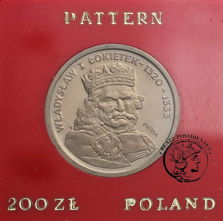 PRÓBA CuNi 200 złotych 1986 Łokietek st.L