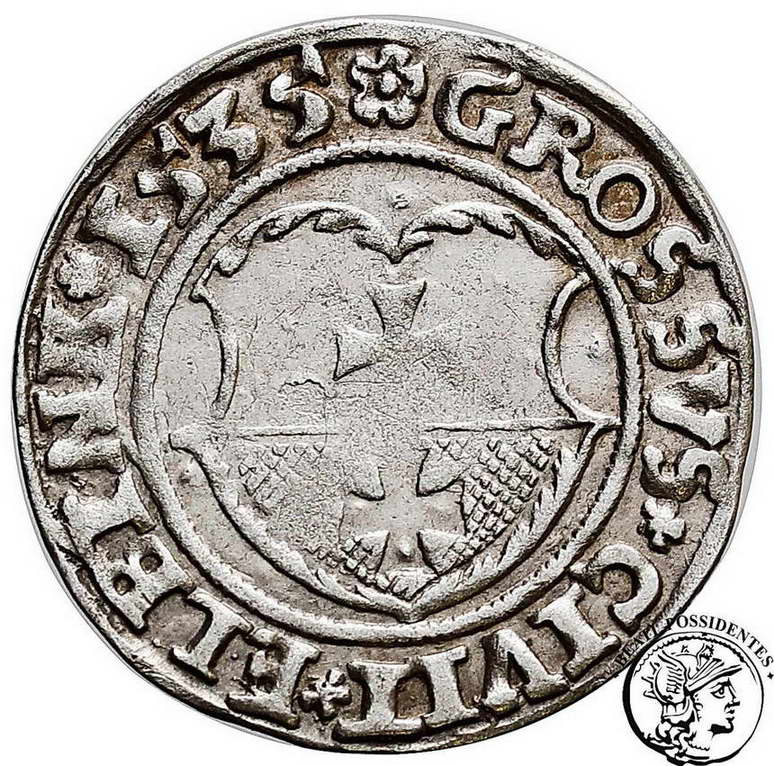 Polska Zygmunt I Stary grosz 1535 Elbląg st.3