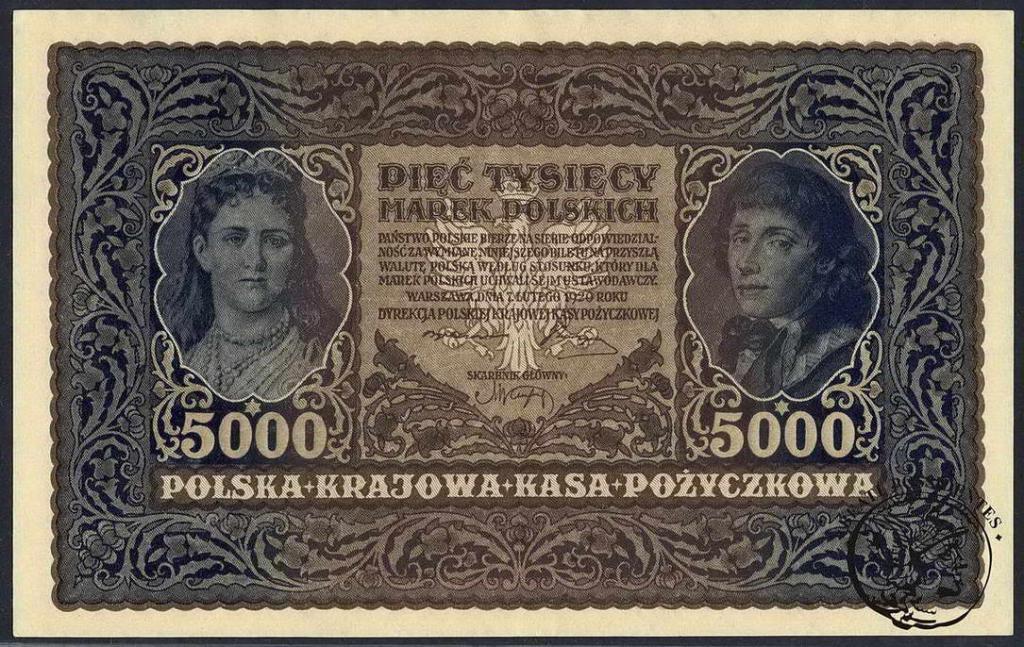 Polska 5000 Marek polskich 1919 III seria K st. 2-