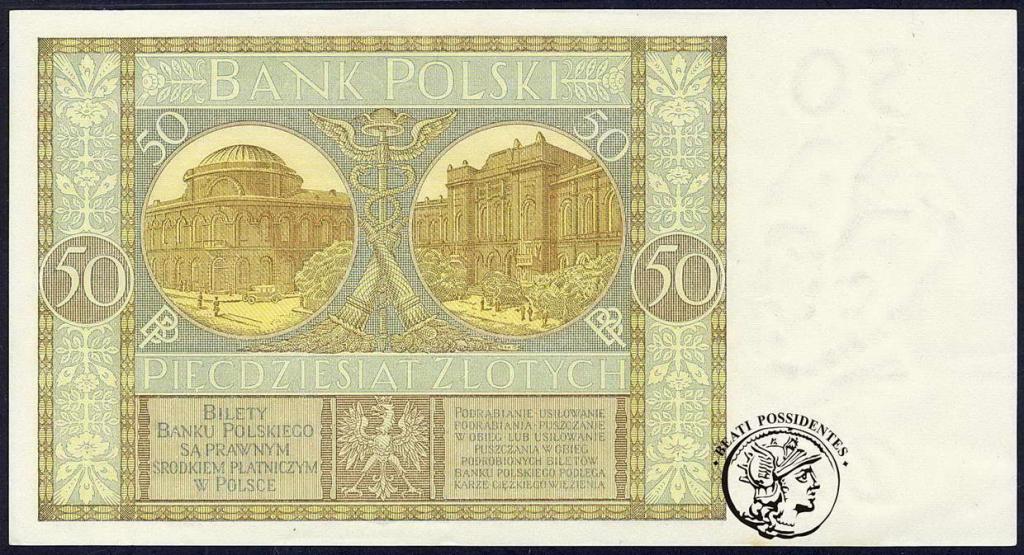 Polska 50 złotych 1929 seria EB st. 2+