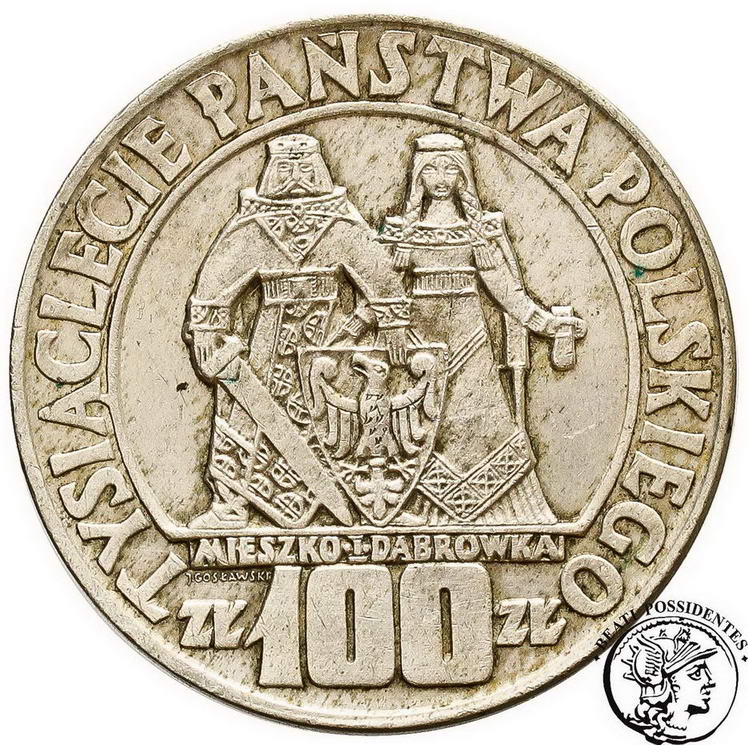Polska PRL 100 złotych 1966 Mieszko i Dąbrówka st2