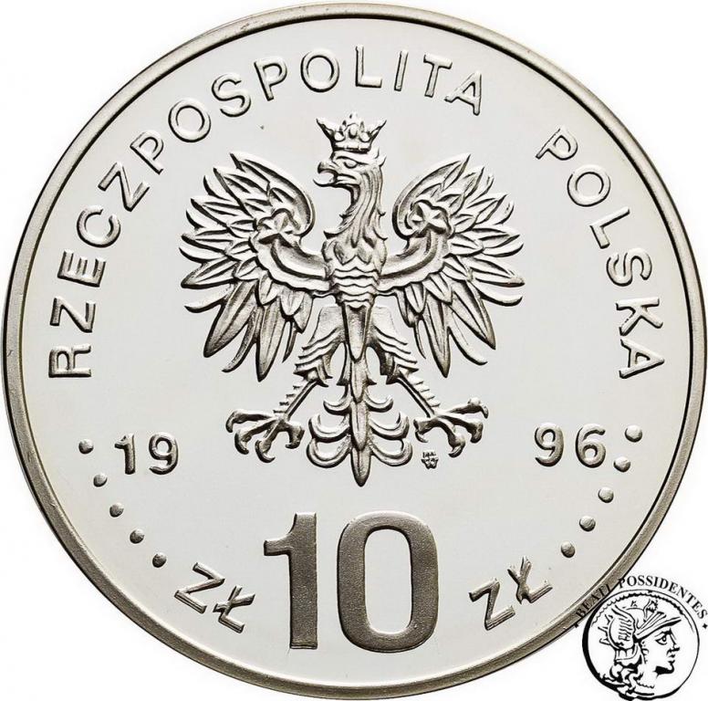 10 złotych 1996 Zygmunt II August popiersie st.L