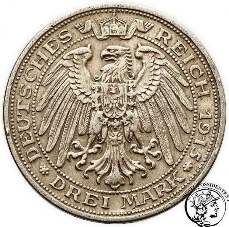 Niemcy Mecklenburg-Schwerin 3 Marki 1915 st. 3