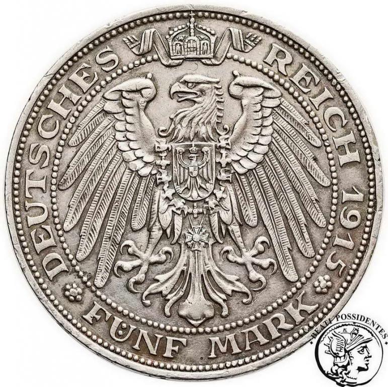 Niemcy Mecklenburg-Schwerin 5 Marek 1915 st. 3+