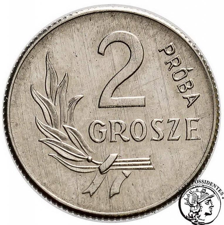 Polska PRL PRÓBA Nikiel 2 grosze 1949 st.1