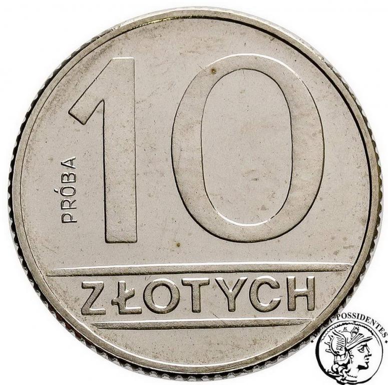 Polska PRL PRÓBA Nikiel 10 złotych 1989 st.L