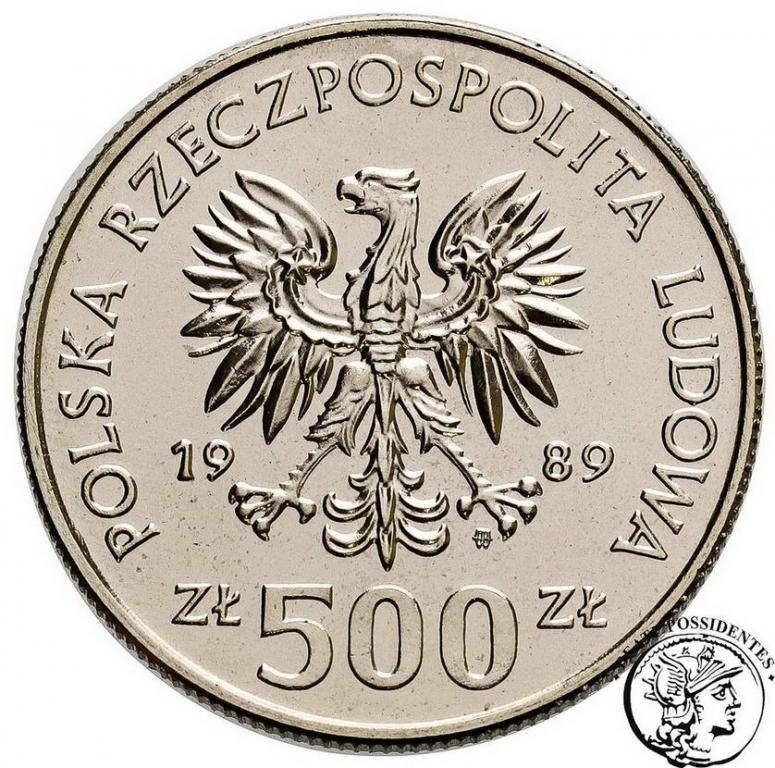 PRÓBA Nikiel 500 zł 1989 Naród Polski st. 1-/2+