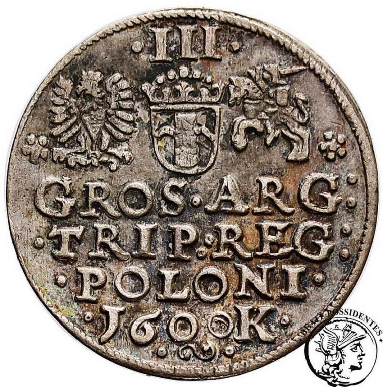 Polska Zygmunt III Waza trojak 1600 Kraków st.3+