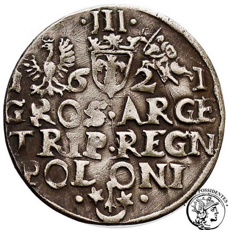 Polska Zygmunt III Waza trojak 1621 Kraków st.3