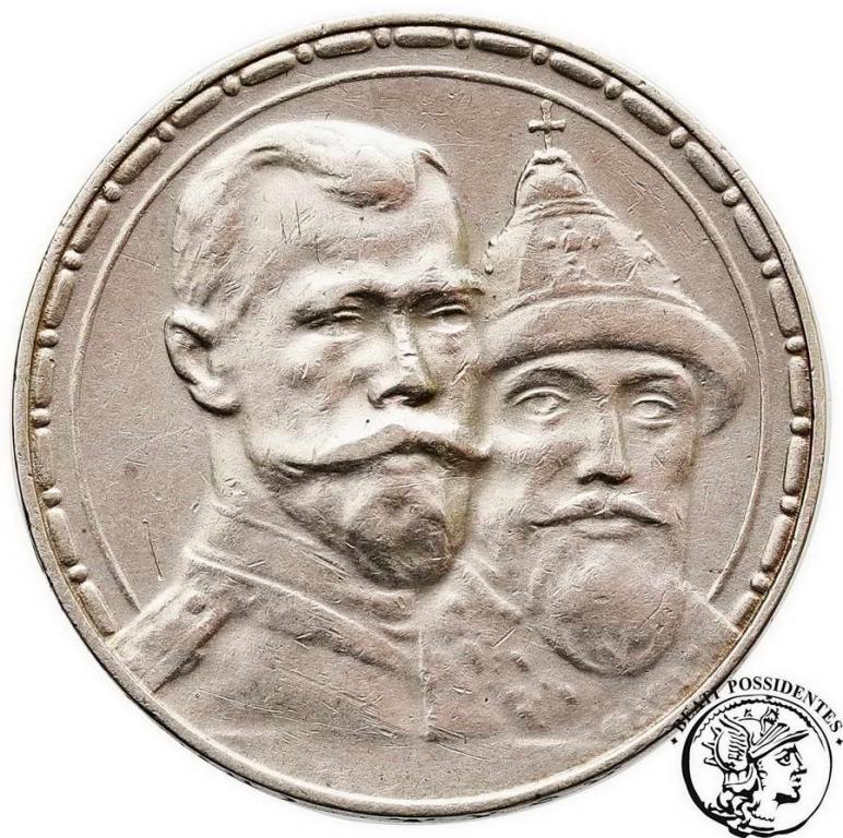 Rosja Mikołaj II Rubel 1913 Romanow st. 3+
