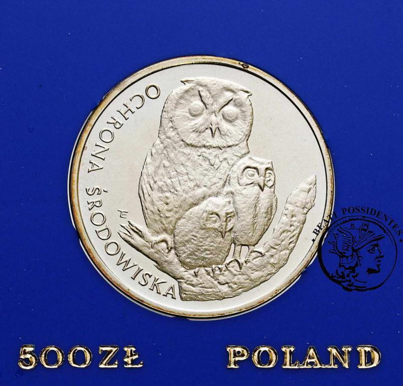 Polska PRL 500 złotych 1986 Sowa z młodymi st.L