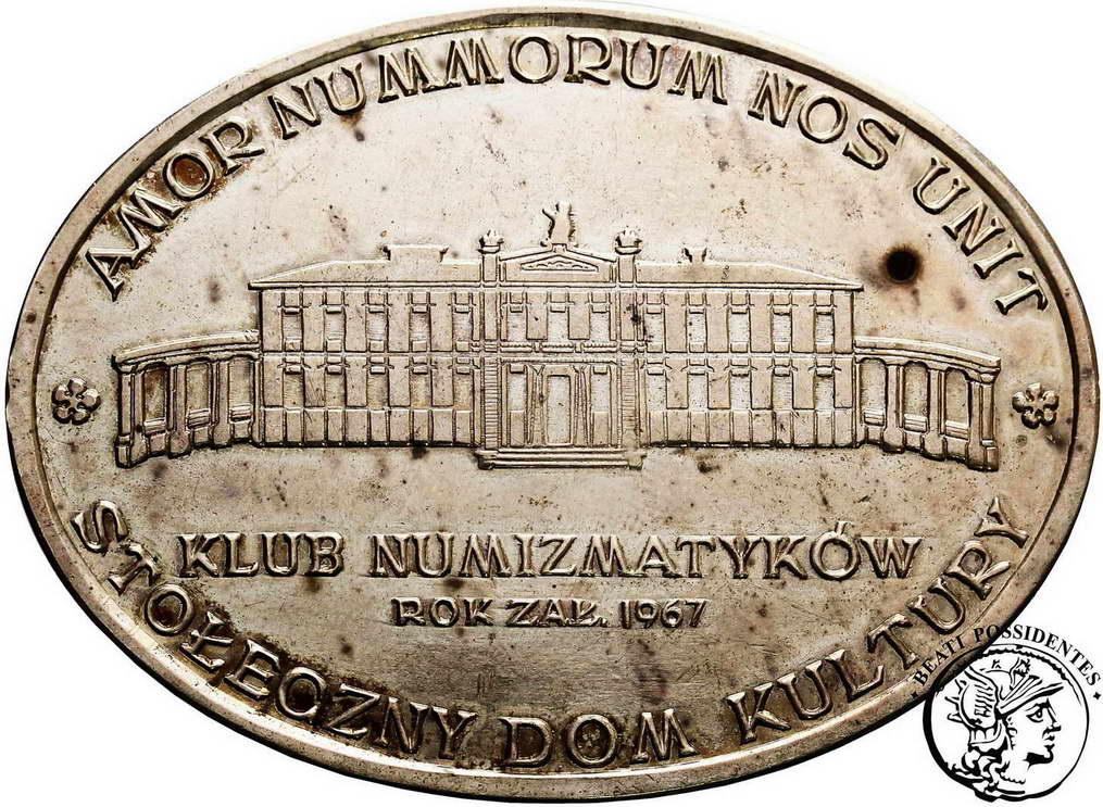 Polska medal 1970 klub numizmatyków SREBRO st.2-