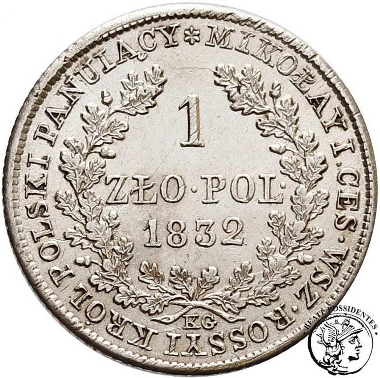 Polska Mikołaj I 1 złoty 1832 KG st. 2+