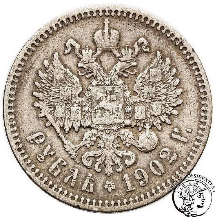 Rosja Mikołaj II 1 Rubel 1902 AR st. 3
