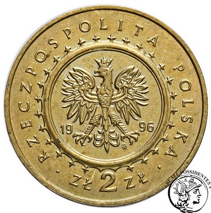 Polska III RP 2 złote 1996 Lidzbark Warmiński st1-