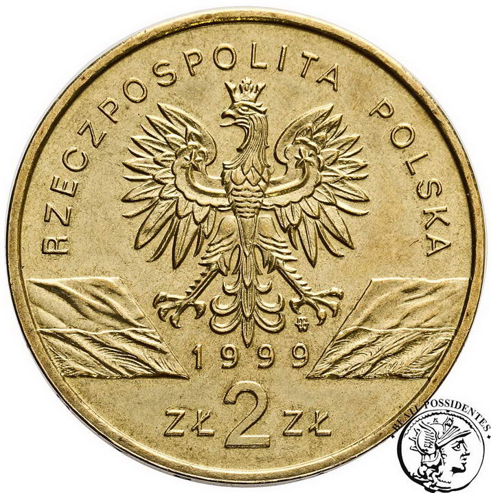 Polska III RP 2 złote 1999 Wilk st.1-