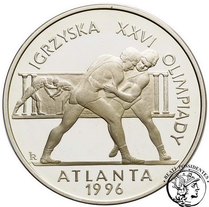 III RP 20 złotych 1995 Oly Atlanta zapaśnicy stL-