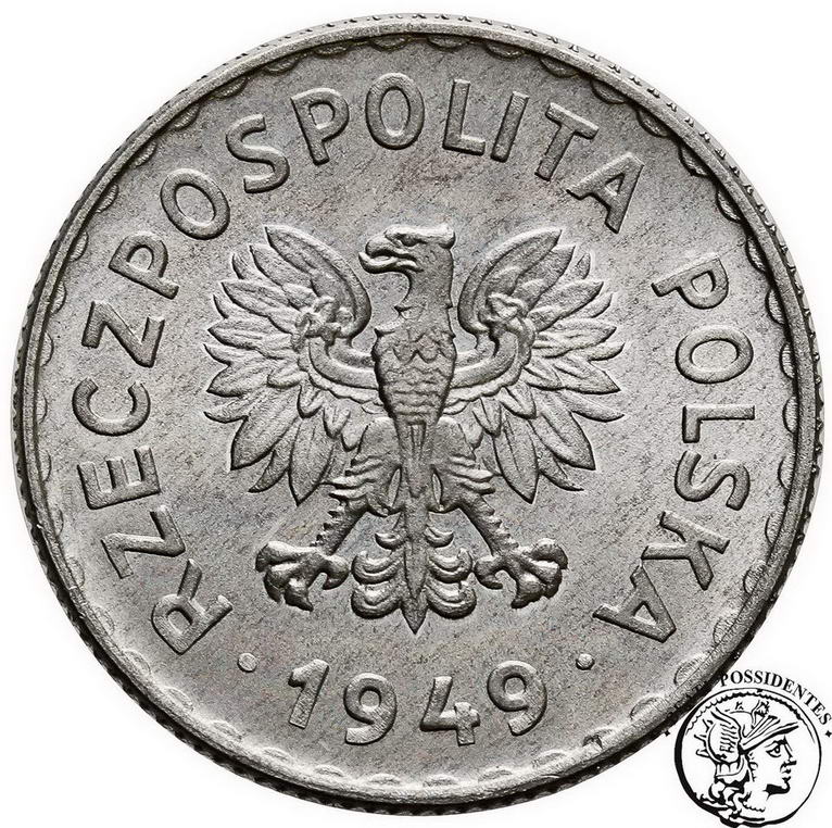Polska PRL 1 złoty 1949 Al st.1