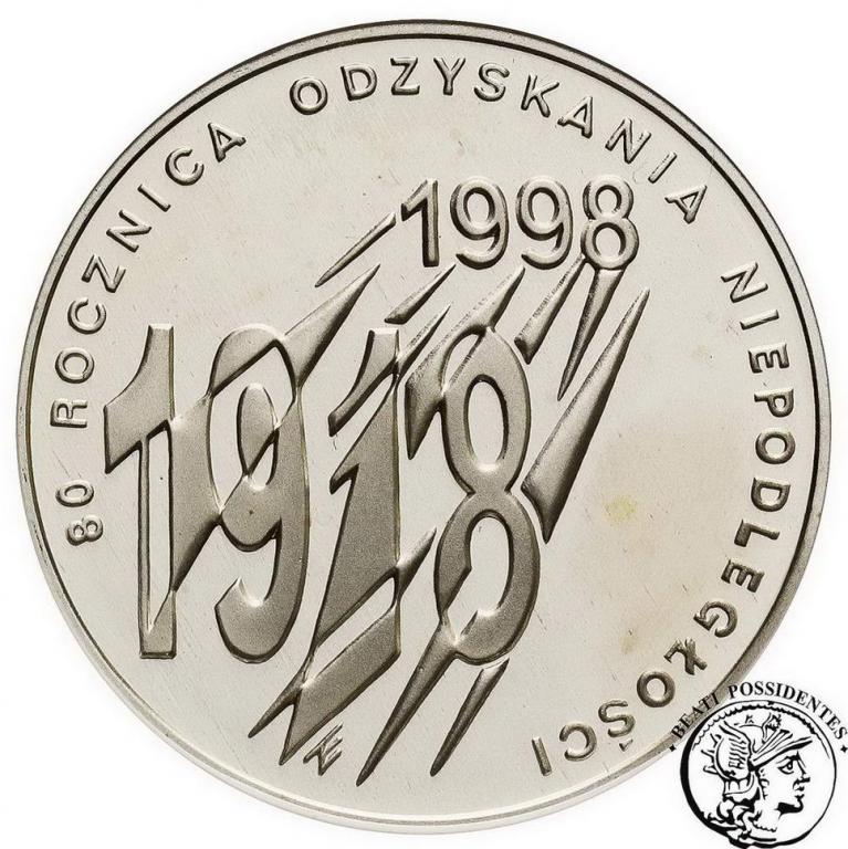 III RP 10 złotych 1998 Niepodległość PCG PR70