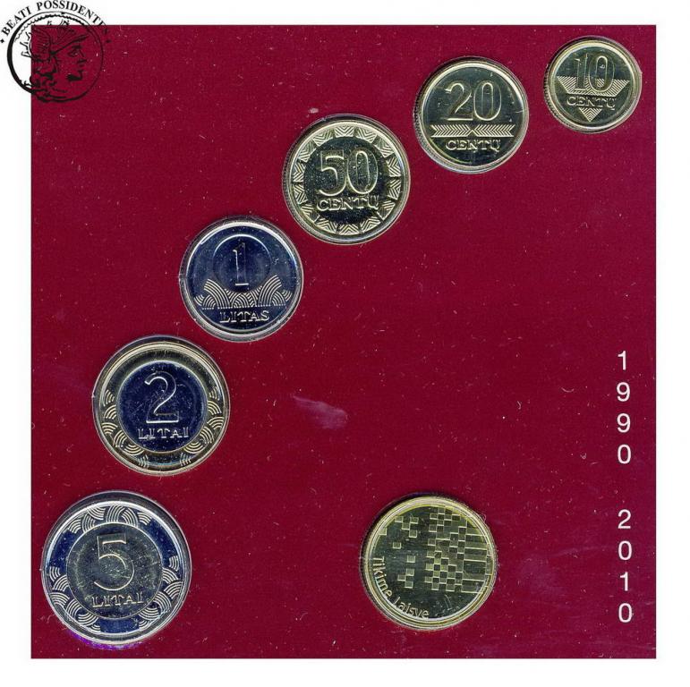 Litwa komplet monet obiegowych 2010 lot 6 szt st.1