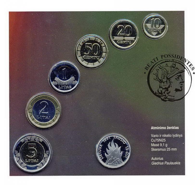Litwa komplet monet obiegowych 2011 lot 6 szt st.1