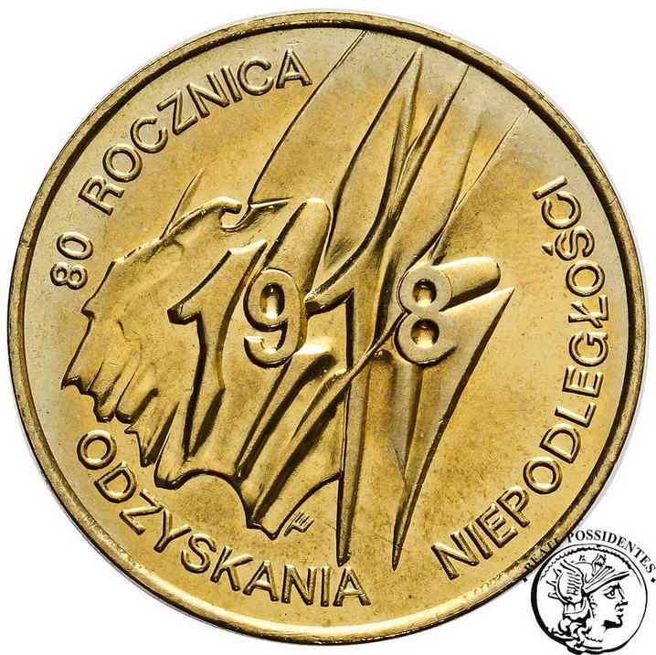 Polska III RP 2 złote 1998 Niepodległość st.1-