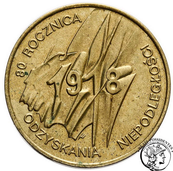 Polska III RP 2 złote 1998 Niepodległość st.1-/2+
