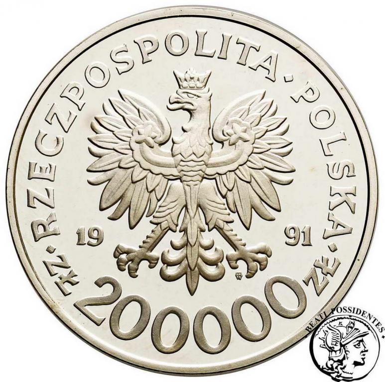 Polska III RP 200 000 złotych 1991 Albertville stL