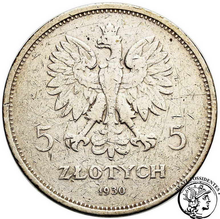 Polska 5 złotych 1930 sztandar st.3-