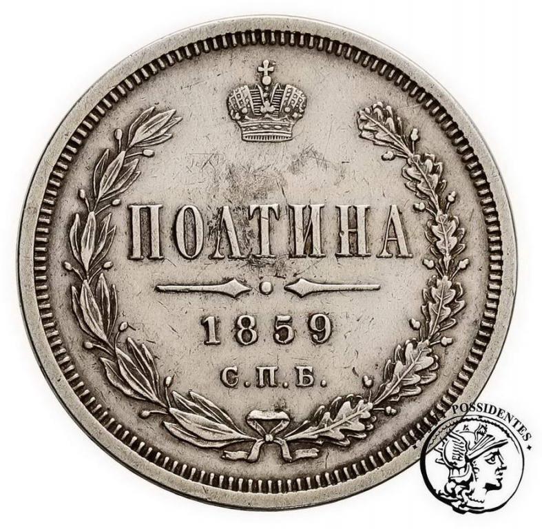 Rosja Aleksander II 1/2 rubla 1859 st.3-