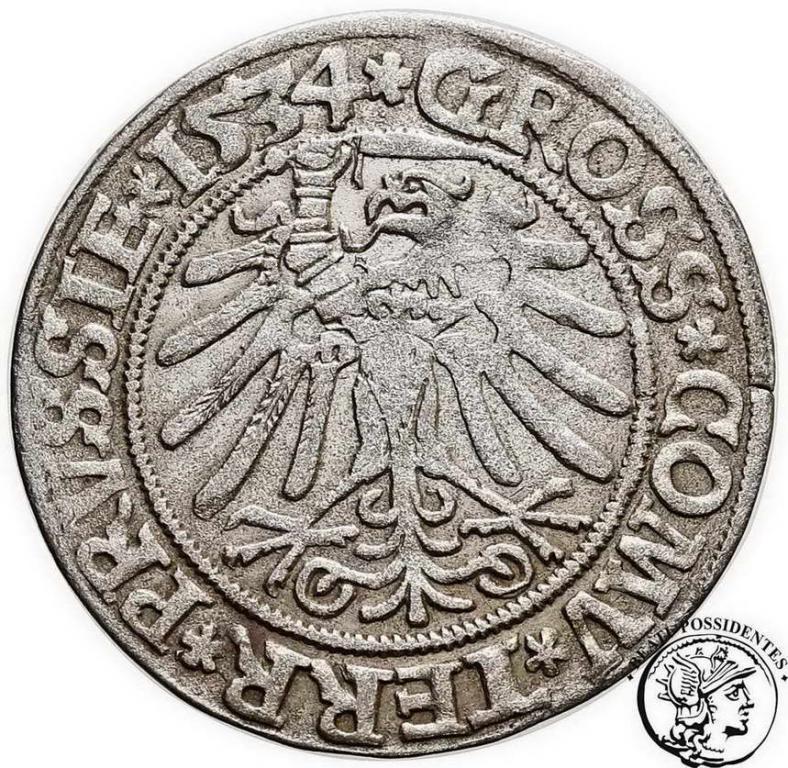 Polska Zygmunt I Stary grosz 1534 Toruń st. 3