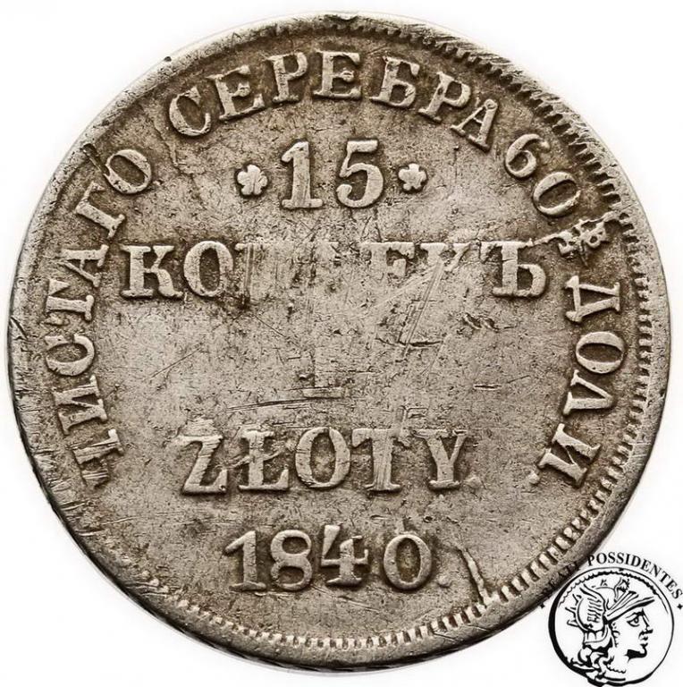 Polska 1 złoty 1840 NG Mikołaj I st.3-