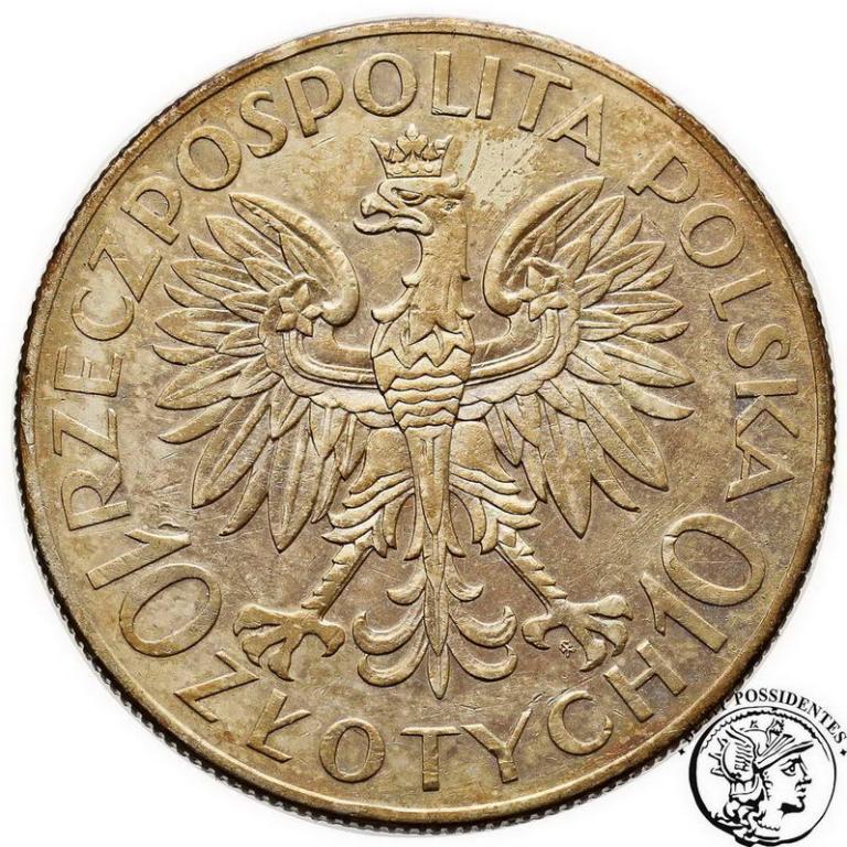 Polska II RP 10 złotych 1933 Sobieski st.2-/3+