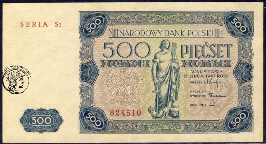 Polska 500 złotych 1947 seria S2 st.2