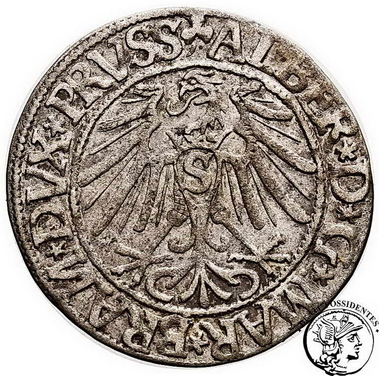 Polska Prusy Książęce grosz 1544 Królewiec st. 3+